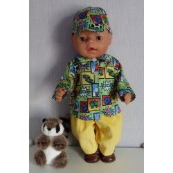 blouse setje groen voetbal baby born 43cm