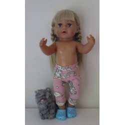3/4 legging roze eenhoorns baby born 43cm