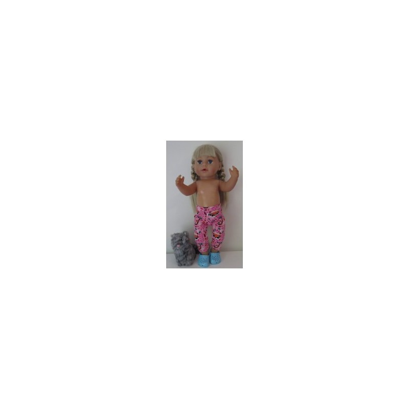 3/4 legging roze tijger baby born 43cm