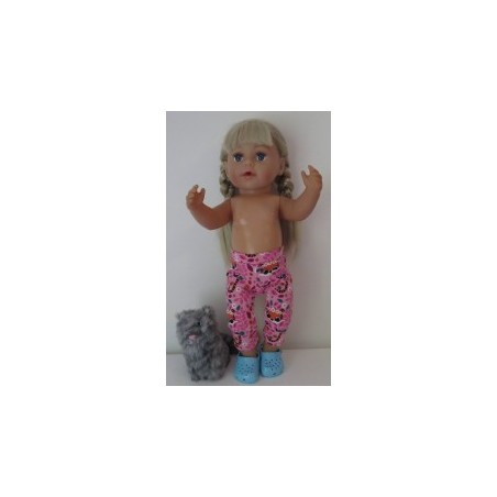 3/4 legging roze tijger baby born 43cm