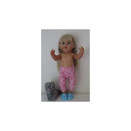 3/4 legging roze gebloemd baby born 43cm