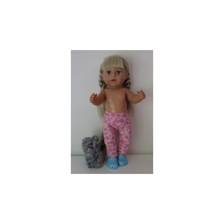legging roze gebloemd baby born 43cm