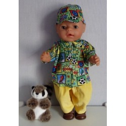 blouse setje groen voetbal baby born 43cm