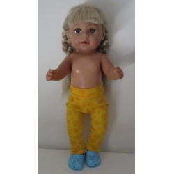 legging geel gebloemd baby born 43cm