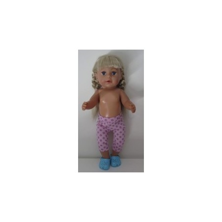 3/4 legging roze met zwart baby born 43cm