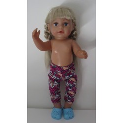 3/4 legging hard roze gekleurd baby born 43cm