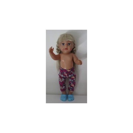 3/4 legging hard roze gekleurd baby born 43cm