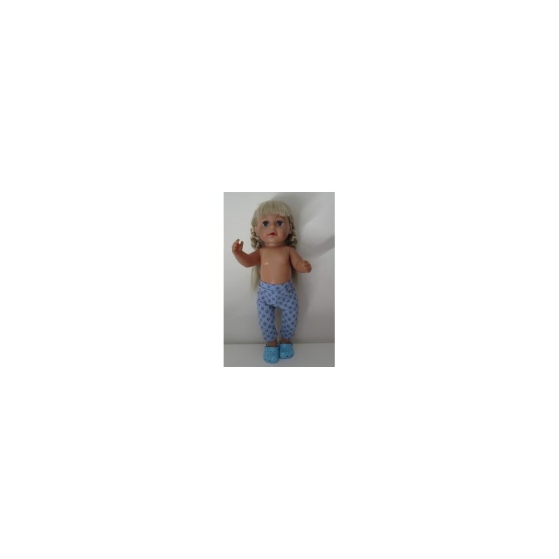 3/4 legging blauw met zwart baby born 43cm
