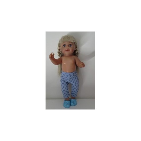 3/4 legging blauw met zwart baby born 43cm