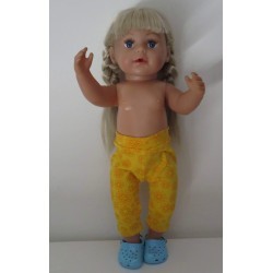 3/4 legging geel gebloemd baby born 43cm