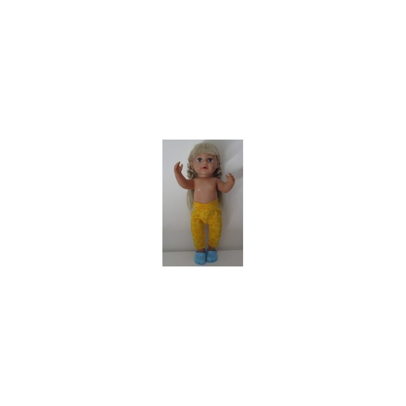 3/4 legging geel gebloemd baby born 43cm