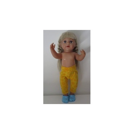 3/4 legging geel gebloemd baby born 43cm
