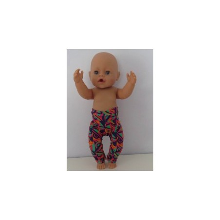 legging retro paars  baby born 43cm