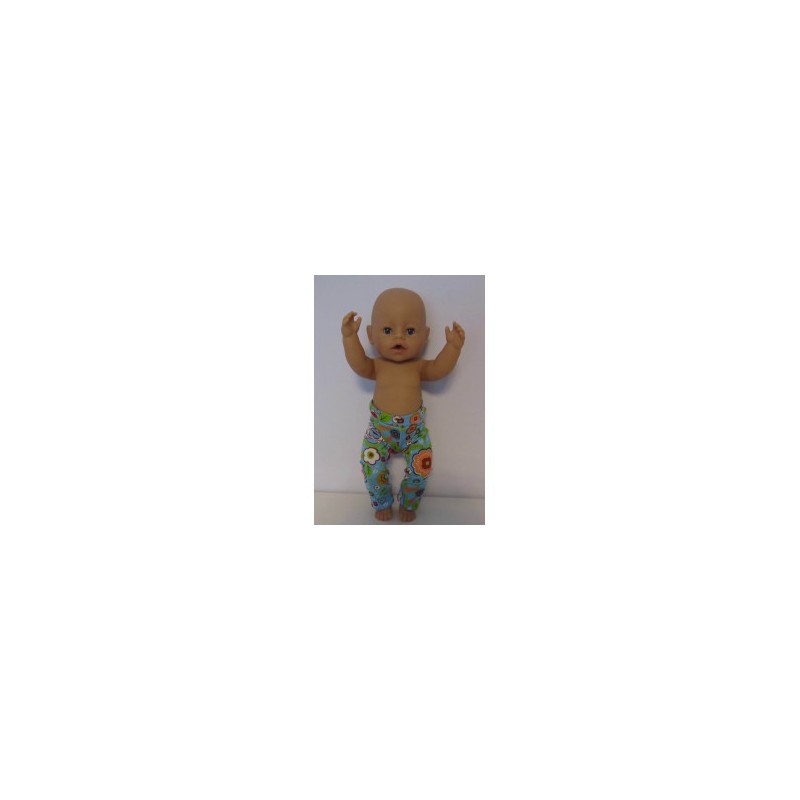 legging blauw bloemen baby born 43cm