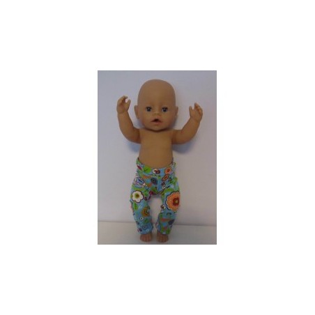 legging blauw bloemen baby born 43cm