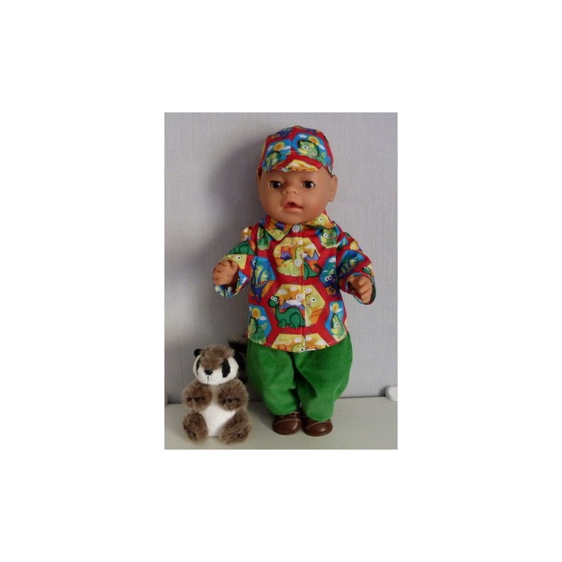 blouse setje rood dino's baby born 43cm