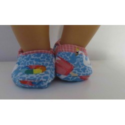 stoffen sloffen blauw eenhoorn baby born 43cm