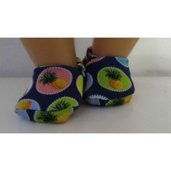 stoffen sloffen blauw annanas baby born 43cm