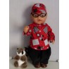 blouse setje rood hond baby born 43cm