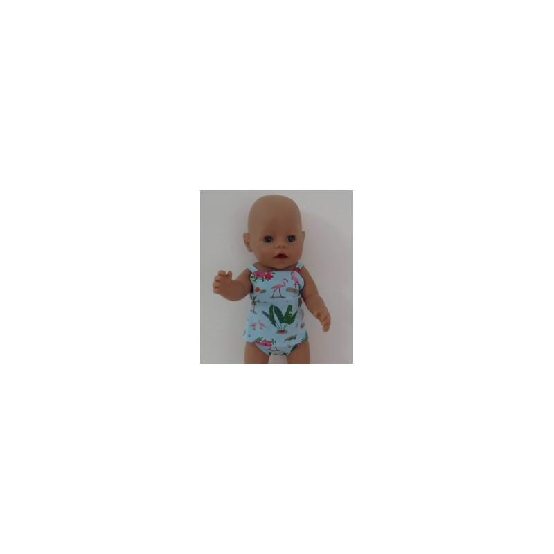 lux ondergoed setje blauw flamingo's baby born 43cm