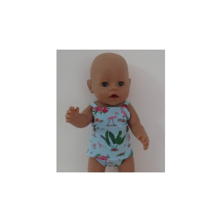 lux ondergoed setje blauw flamingo's baby born 43cm