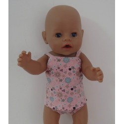 lux ondergoed setje roze gebloemd baby born 43cm