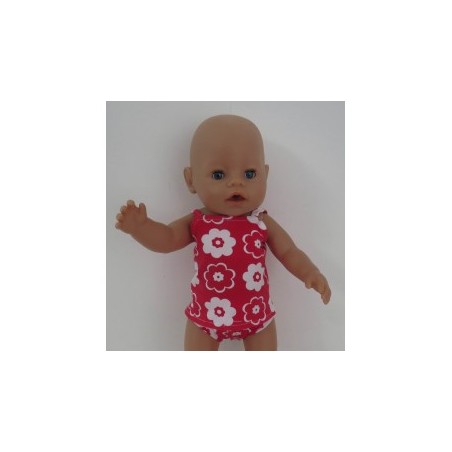 lux ondergoed rood met bloemen setje baby born 43cm