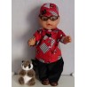 blouse setje rood hond baby born 43cm