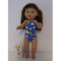 lux ondergoed setje blauw regenboog baby born 43cm
