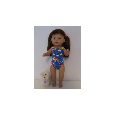 lux ondergoed setje blauw regenboog baby born 43cm