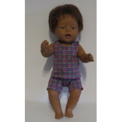 boxershort setje grijs met bloemen  baby born 43cm