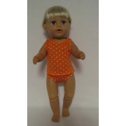 ondergoed setje oranje stippen baby born 43cm