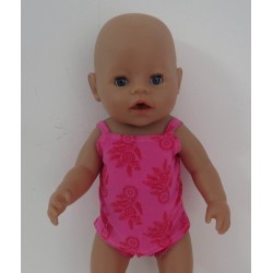 lux ondergoed setje hard roze gebloemd baby born 43cm