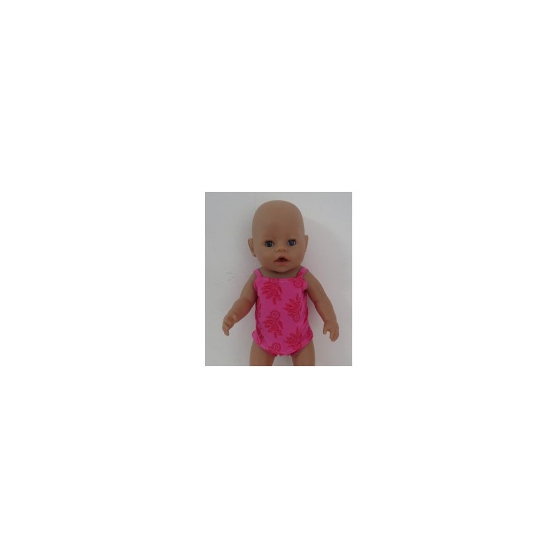 lux ondergoed setje hard roze gebloemd baby born 43cm