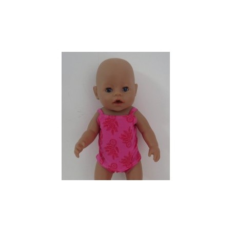 lux ondergoed setje hard roze gebloemd baby born 43cm