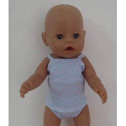 lux ondergoed setje blauw stippen roze  baby born 43cm