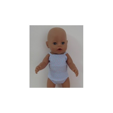 lux ondergoed setje blauw stippen roze  baby born 43cm