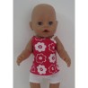 boxershort setje rood bloemen baby born 43cm