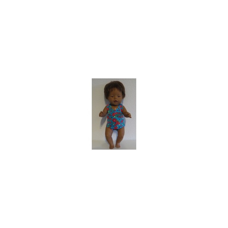 ondergoed setje blauw bloemen roze baby born 43cm