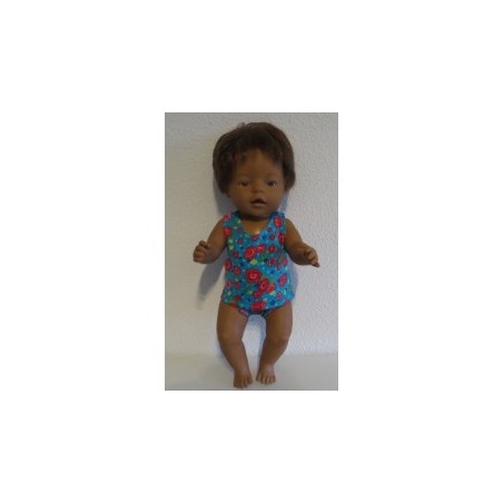 ondergoed setje blauw bloemen roze baby born 43cm