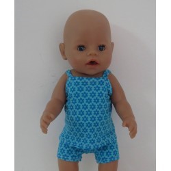 boxershort setje blauw gebloemd baby born 43cm
