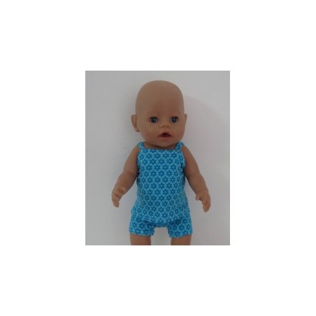 boxershort setje blauw gebloemd baby born 43cm