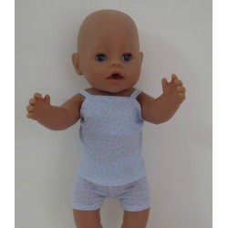 boxershort setje blauw met stippen roze baby born 43cm