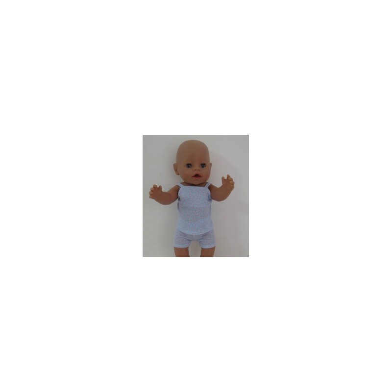 boxershort setje blauw met stippen roze baby born 43cm