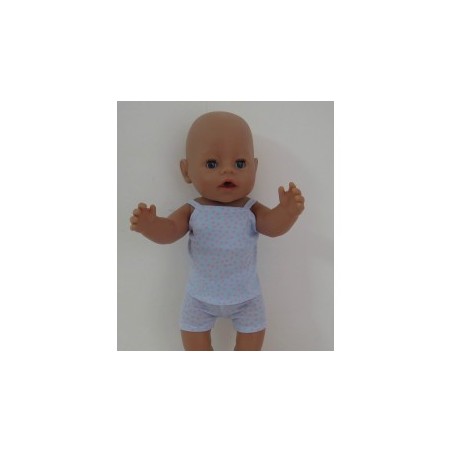 boxershort setje blauw met stippen roze baby born 43cm