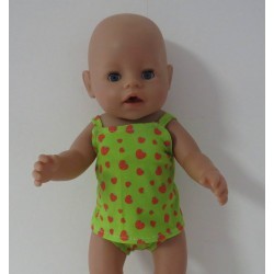 lux ondergoed setje groen aardbeien baby born 43cm