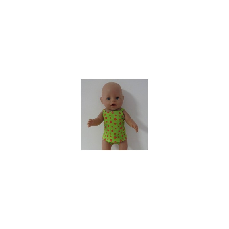 lux ondergoed setje groen aardbeien baby born 43cm