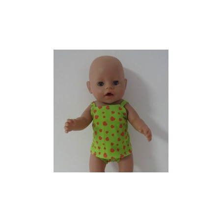 lux ondergoed setje groen aardbeien baby born 43cm
