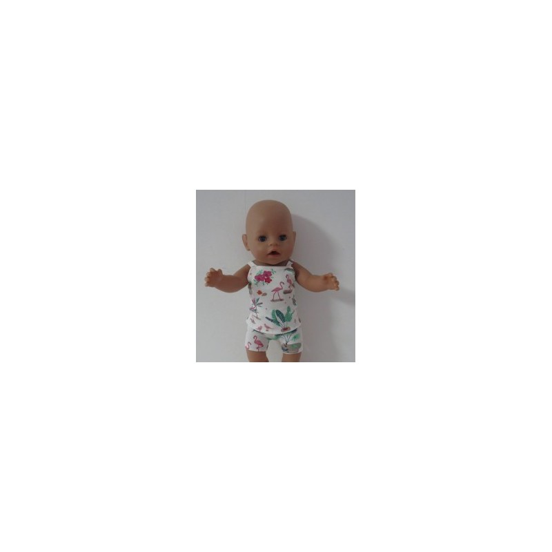 boxershort setje flamingo's  baby born 43cm