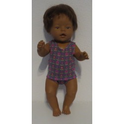 ondergoed setje grijs met bloemen baby born 43cm
